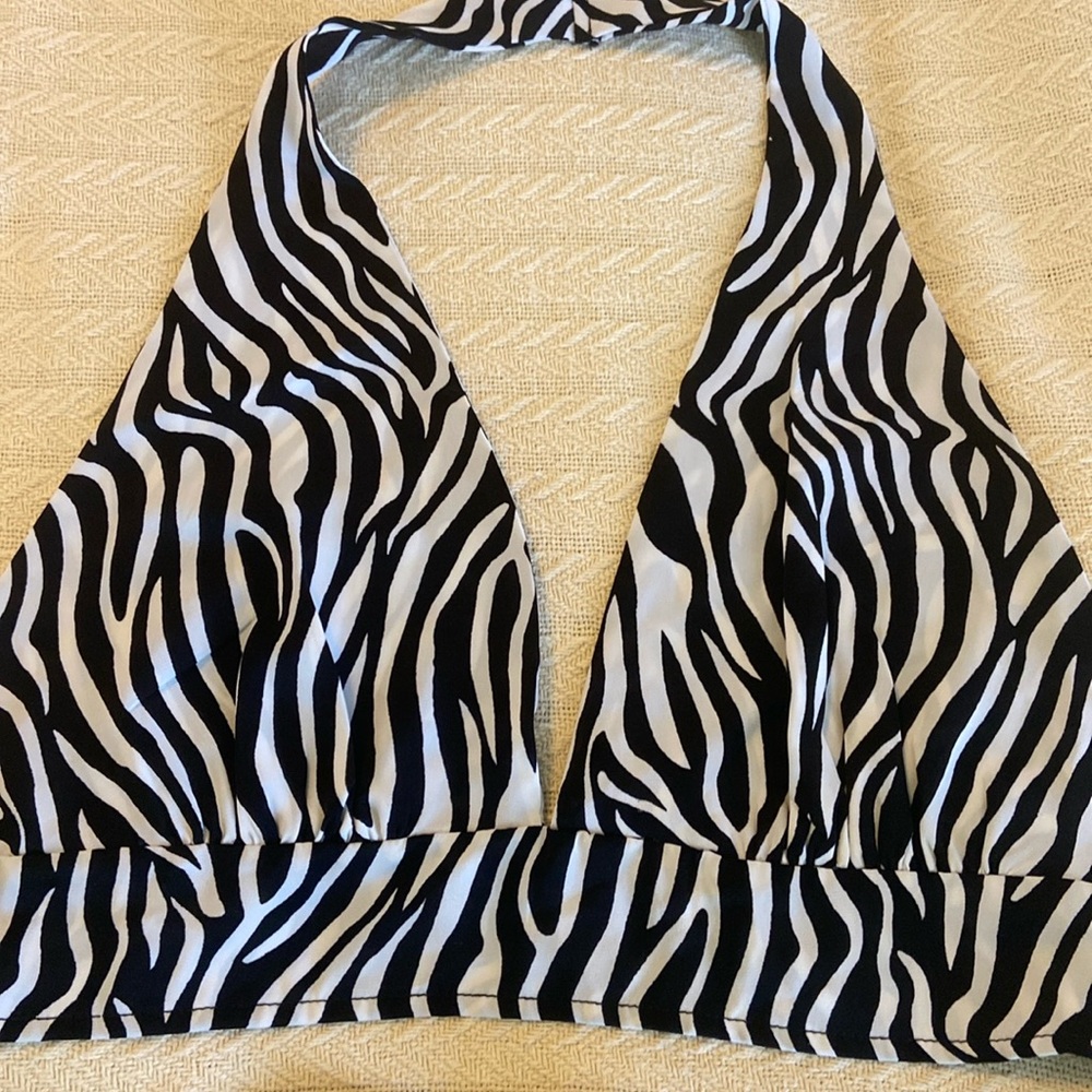 NWOT SHEIN Zebra Halter Top S